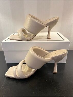 Gia X Pernille Teisbaek Beige Perni 10 Leather High Heel Mules